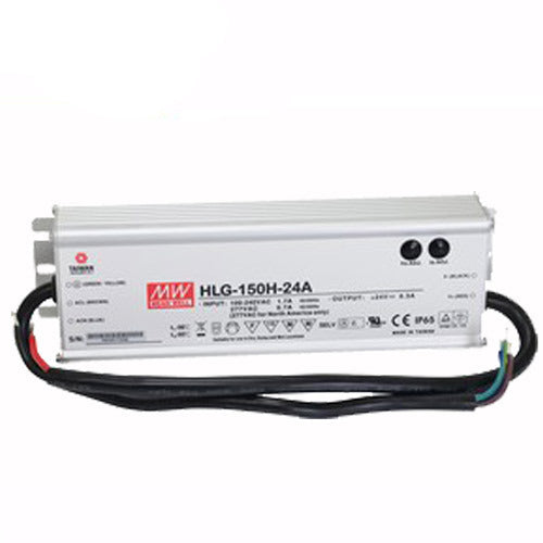 151,2W LED-muuntaja, HLG-150H-24A, Mean Well, IP 65, sisäänrakennettu potentiometri