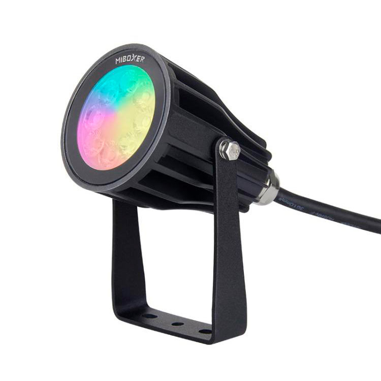 RGB+CCT LED-puutarhavalaisin, monivärinen ja säädettävä valonlämpötila, ulkokäyttöön.