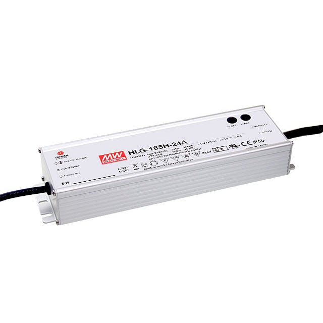 Mean Well HLG-185H-12A LED-virtalähde ulko- ja sisäkäyttöön, IP 65, säädettävä jännite ja virta.