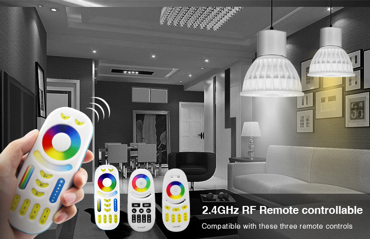 äly LED-lamppu RGB CCT GU5.3 kaukosäädin 2.4GHz RF - yhteensopivat kolme kaukosäädintä