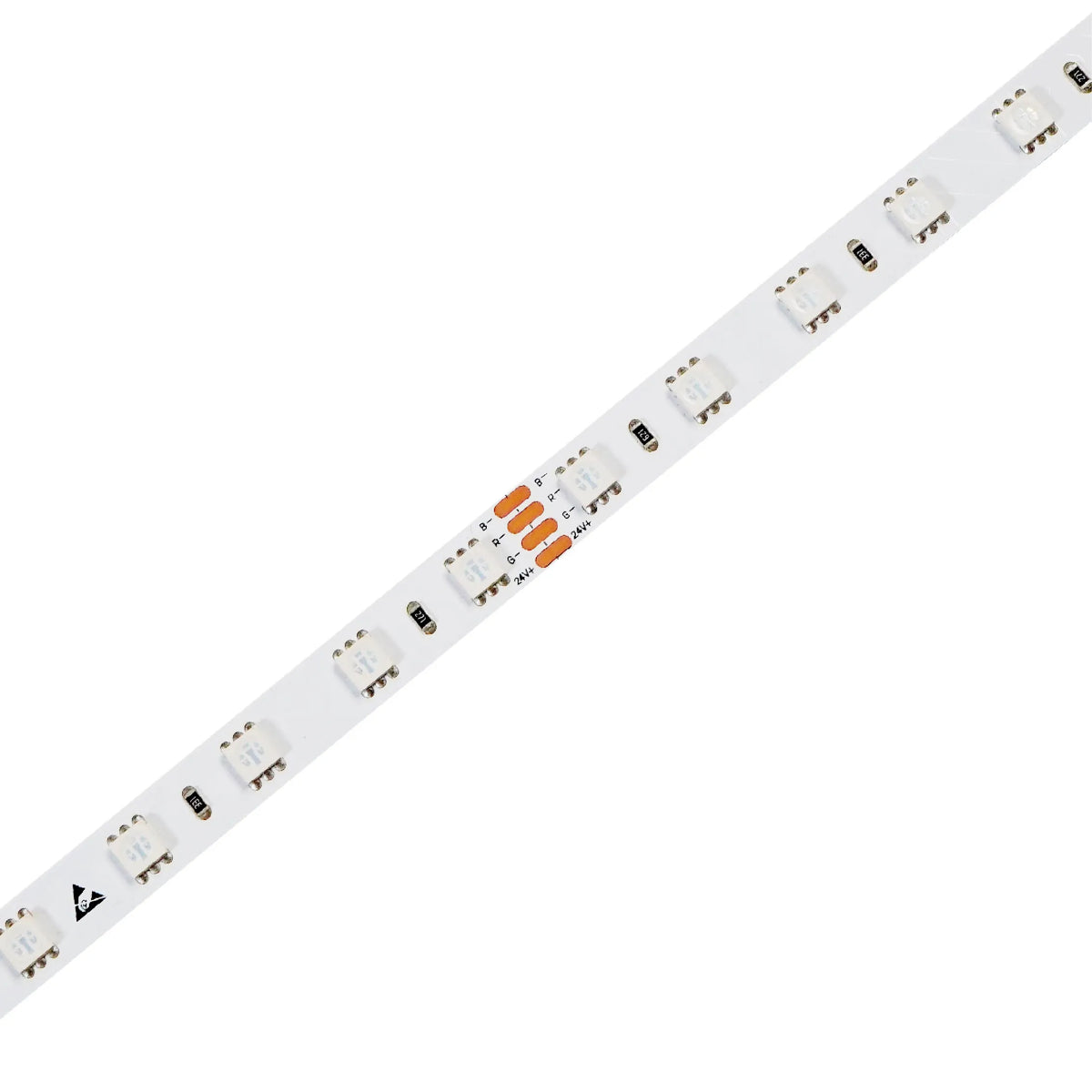 RGB LED nauha 24V 60led/m, 5m pitkä väriä vaihtava LED-nauha sisäkäyttöön.