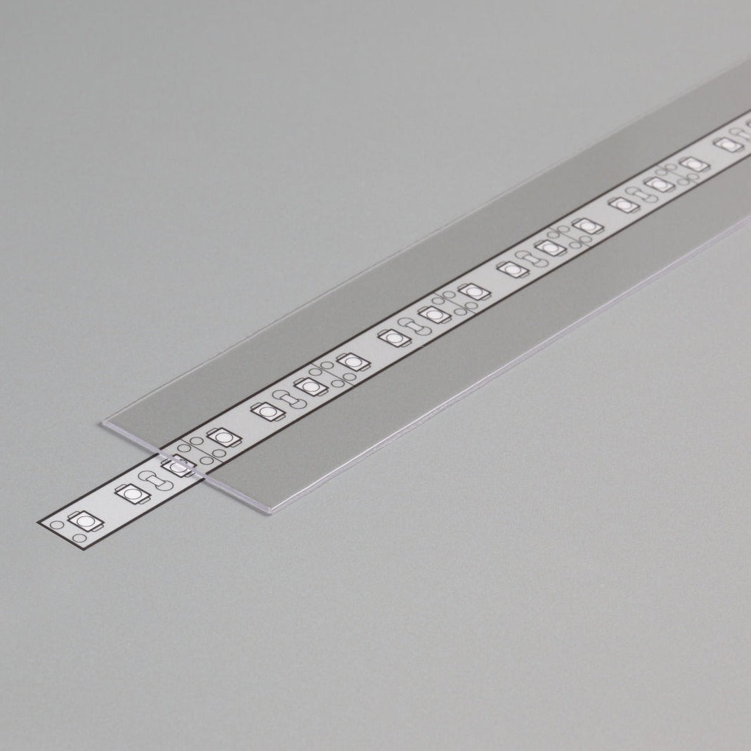 led-diffuusori-2m-kansi, läpinäkyvä muovikansi LED-profiiliin, 2m liu'utettava kansi