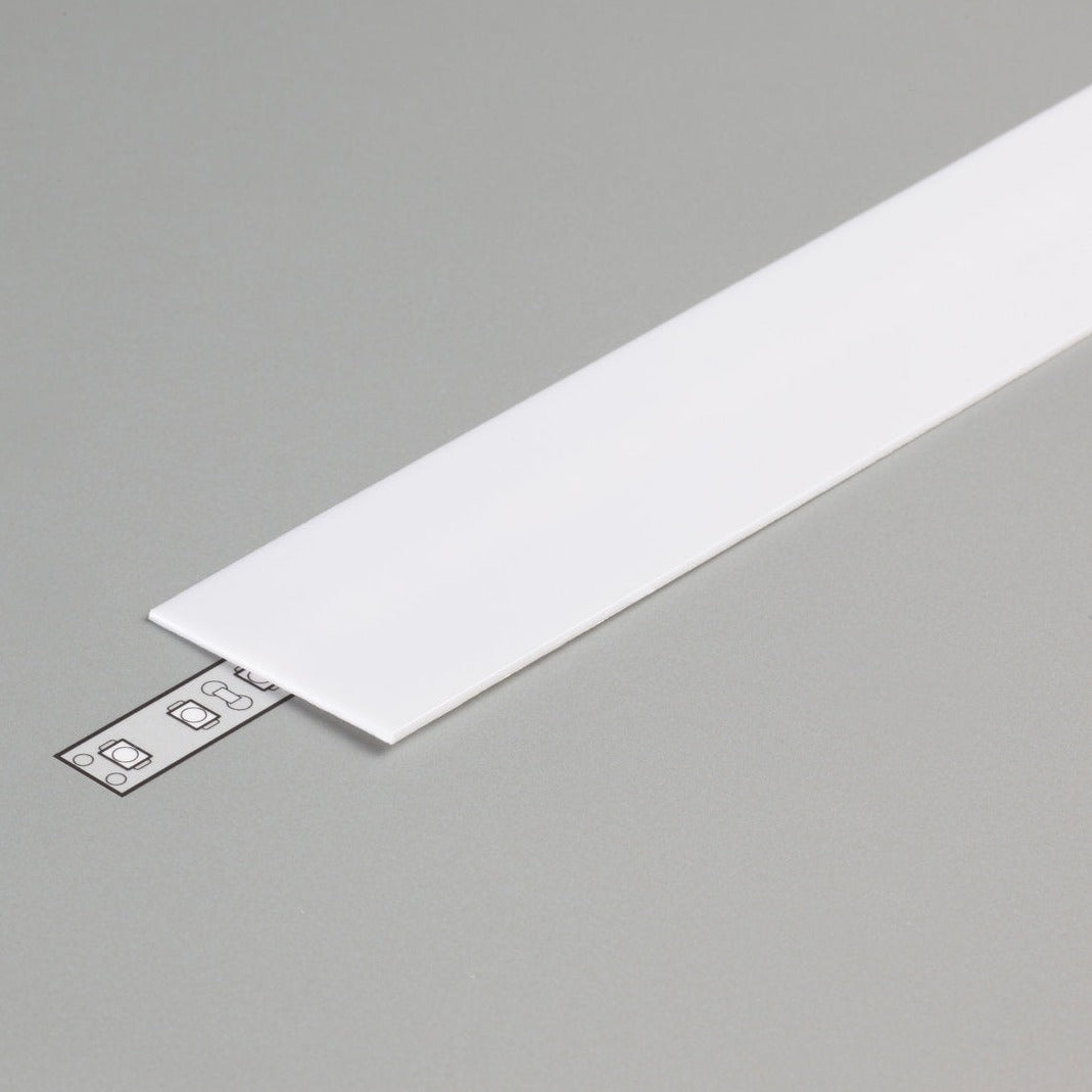 led-diffuusori-2m-kansi suora kansi LED-profiiliin valkoisena