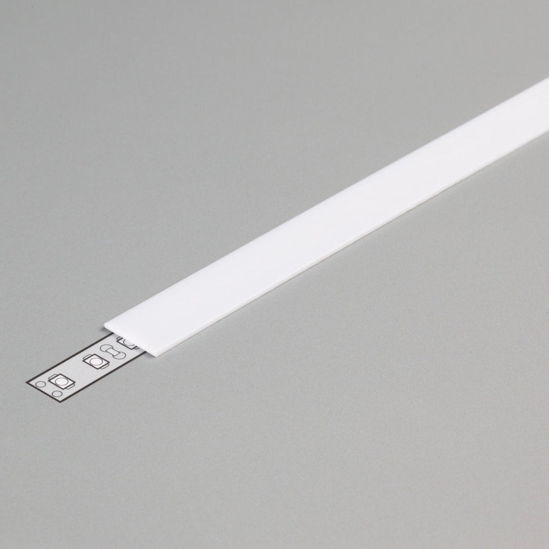 Diffuusori J, 2m liu'utettava kansi LED-profiilin diffuusori, valkoinen muovinauha LED-profiliin.