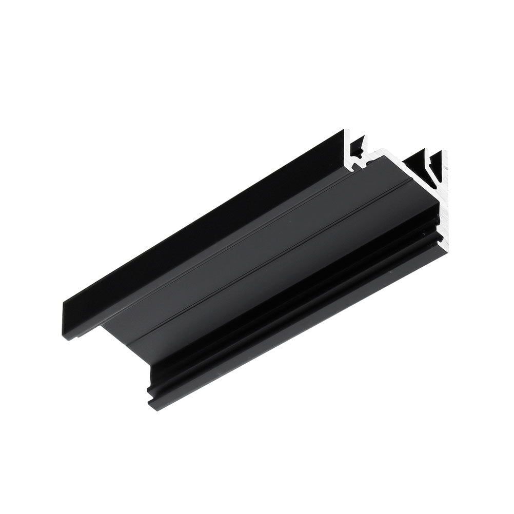 KULMA12 LED-profiili 2m musta alumiinilista kulmassa, asennettavissa LED-nauhalla, suunnattavissa 30° tai 60°.