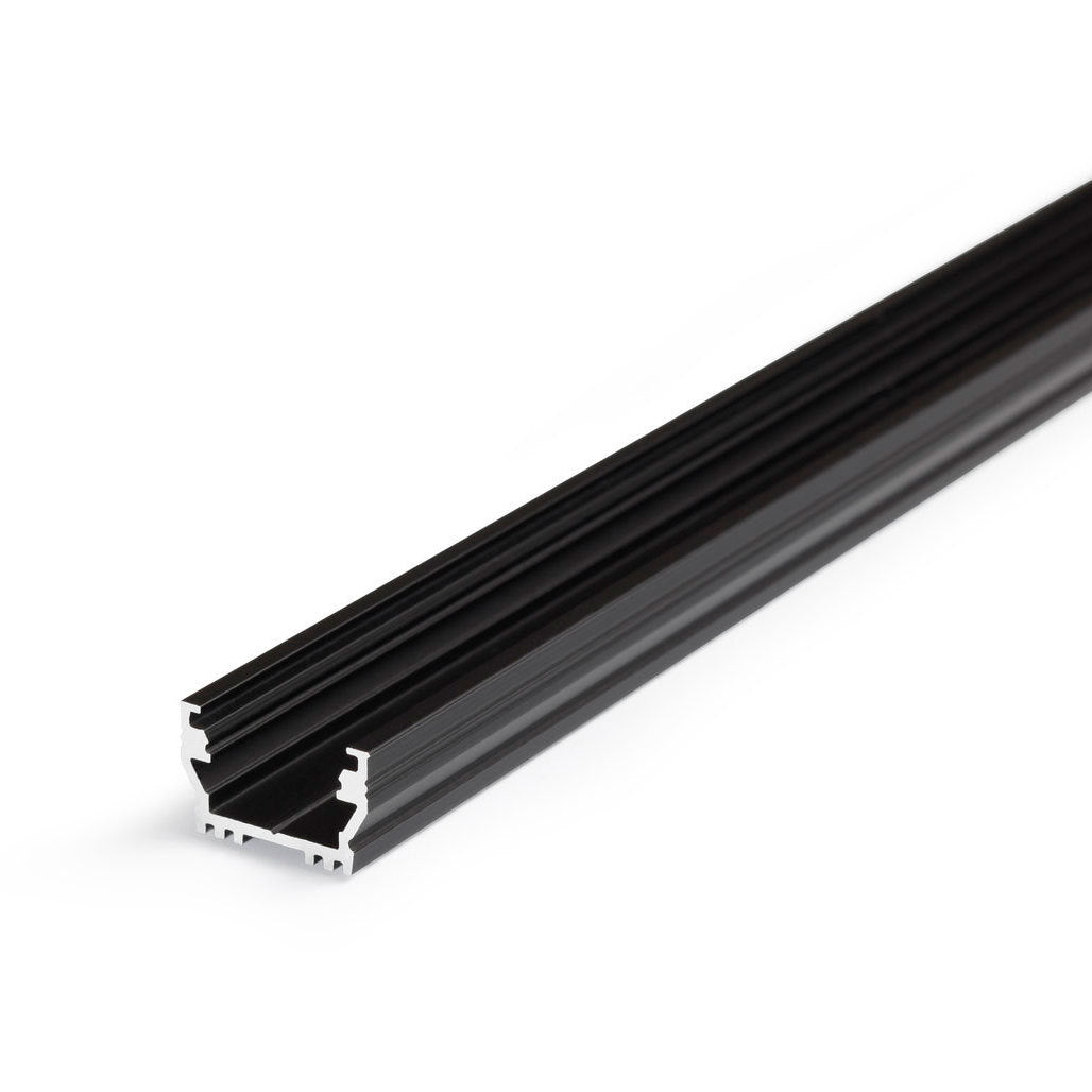 YLEIS12 LED-profiili uppo- ja pinta-asennukseen, musta aluminiumprofiili LED-nauhalle.