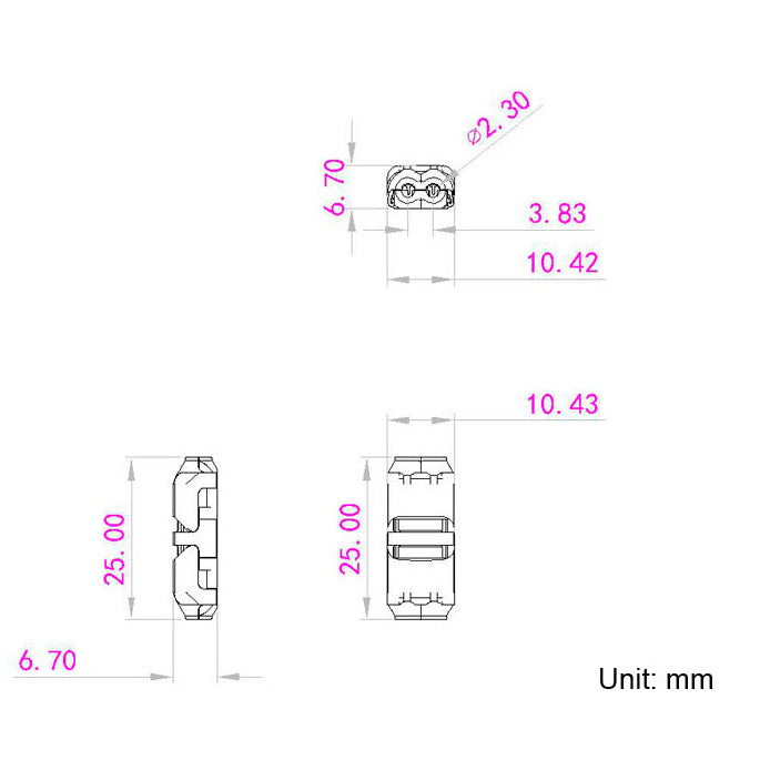 h2-liitin-mitat