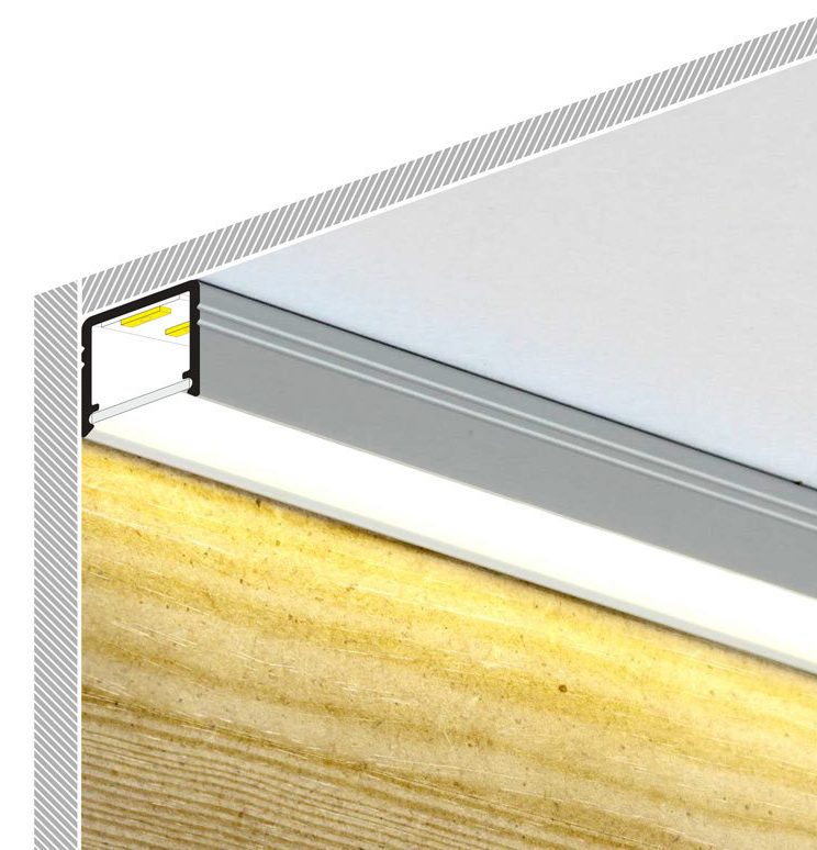 MINI10 LED-profiili 2m, pinta-asennettava alumiinilista LED-nauhoille, yksinkertaisen tyylikäs malli.