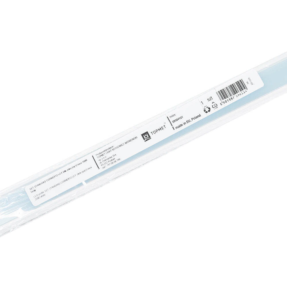 KULMA12 LED-profiilisetti valkoinen, 2m, alumiiniprofiili kulmaan asennettavaksi valaistukseksi.