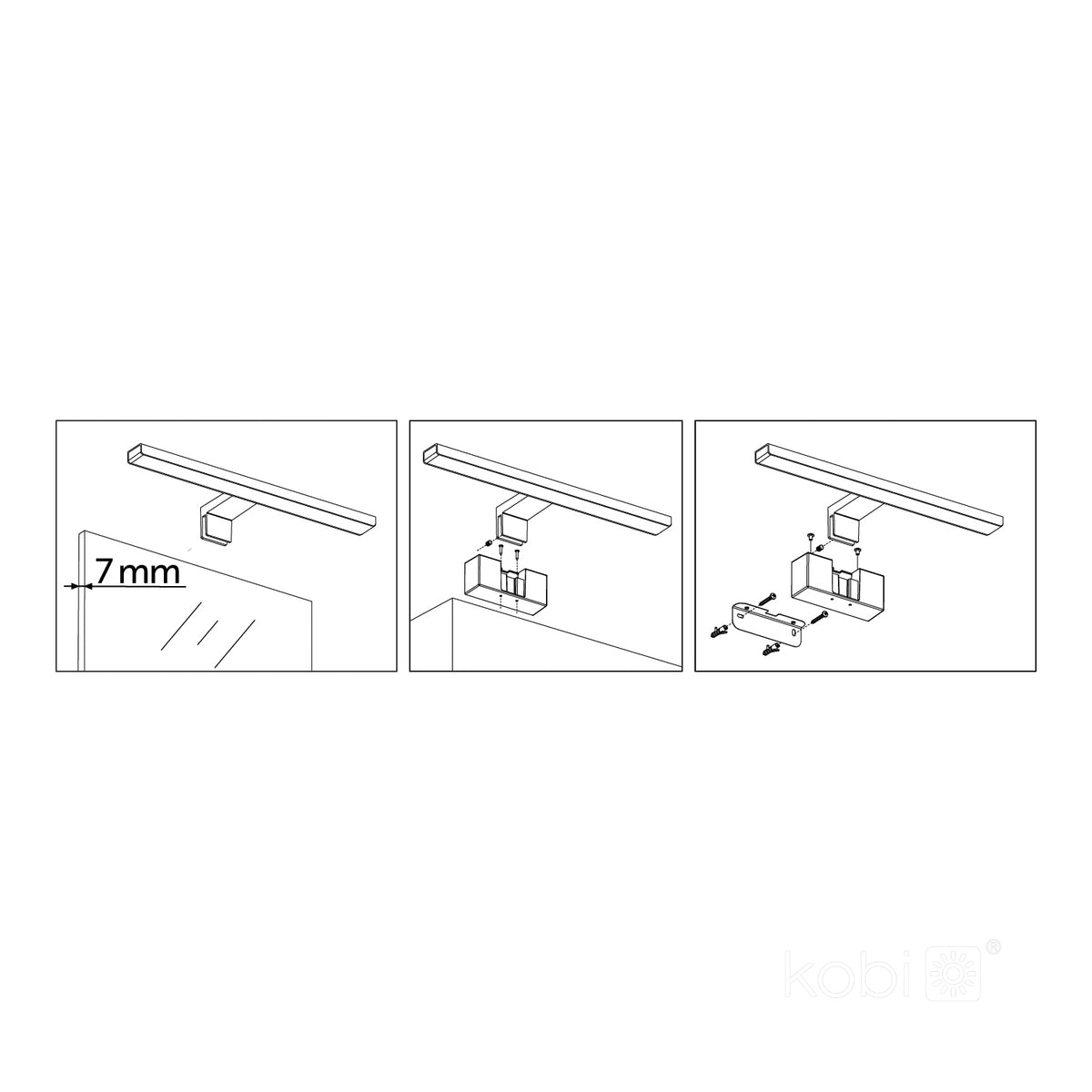 LED-peilivalaisin musta 4000K LUMIREFLECT IP44