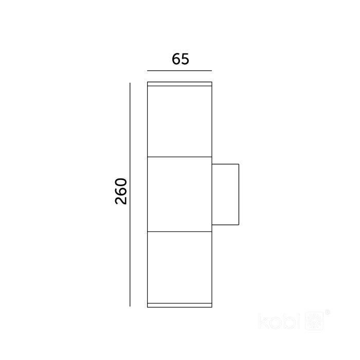 LED-Seinävalaisin QUERK 3 ylös/alas, musta IP54 mitat 260mm korkeus ja 65mm leveys.