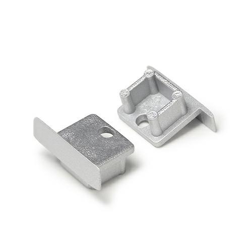 MINI-UPPO10 päätypalat 2kpl, hopeiset päätypalat LED-profiilia varten.