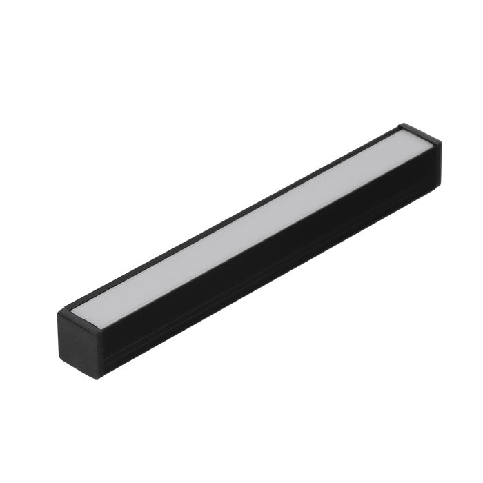 MINI10 LED-profiili 2m musta LED-alumiinilista, pinta-asennettava, 12mm x 12mm muotoilu.