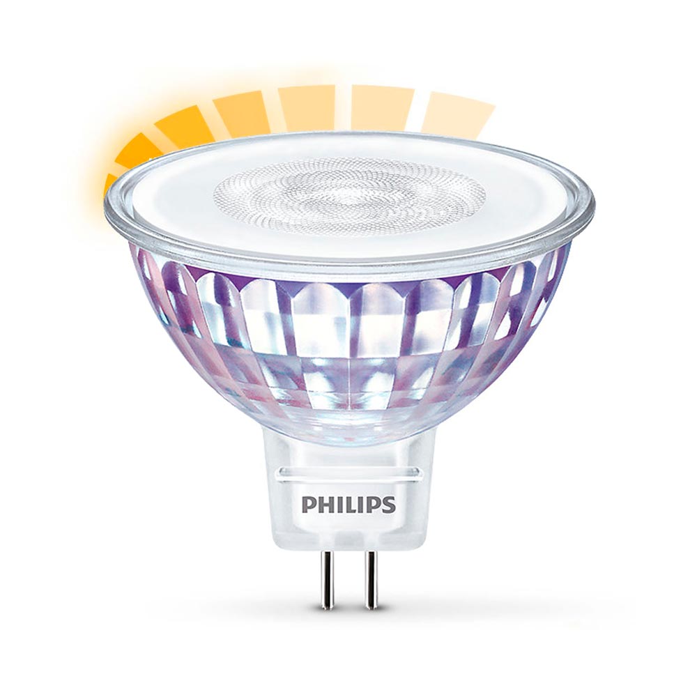 5W 2700-2200K GU5.3 LED-lamppu DIM TO WARM Philips LED Warm Glow, tekniset tiedot