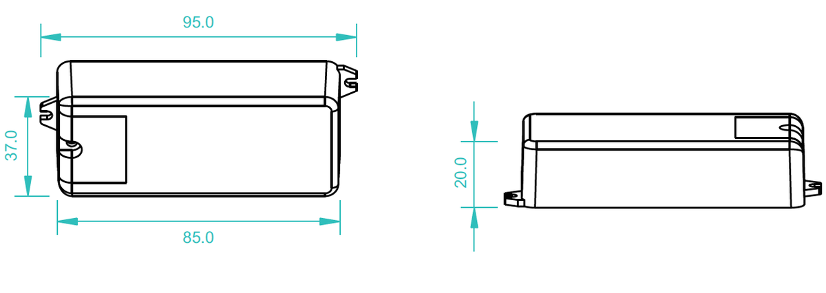 Kapasitiivisen sensorin himmennin 12-36V, 8A mitat: 95mm x 37mm x 20mm, muunnos sähköisesti ohjattavaan valaistukseen.