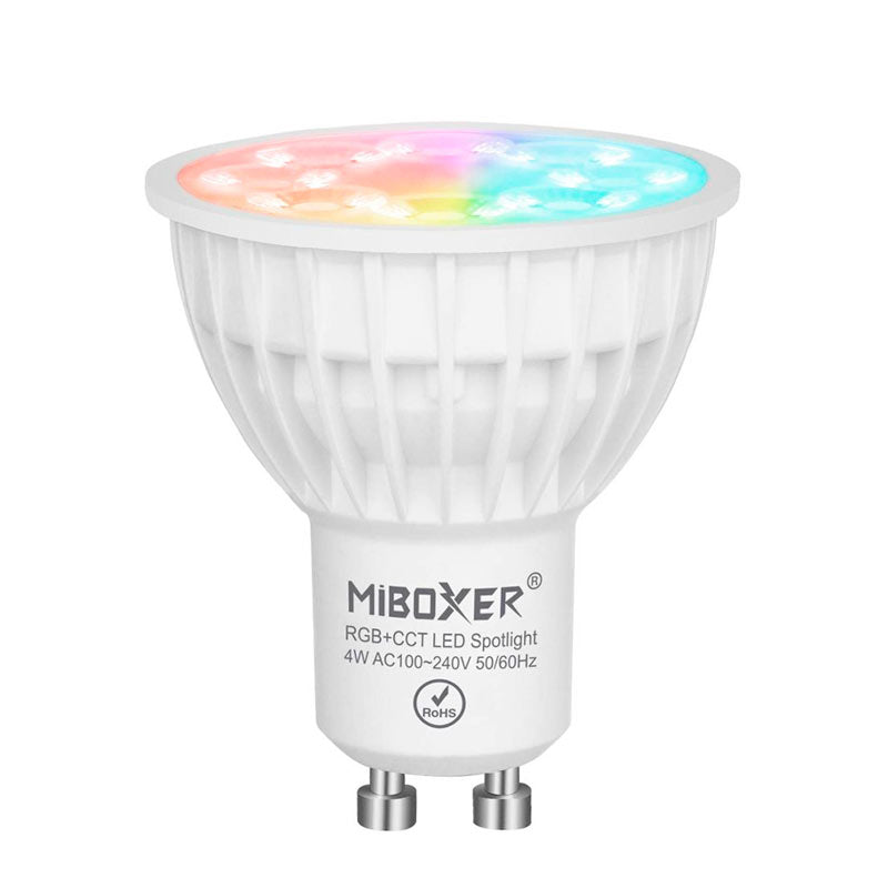 Äly GU10 RGB LED-polttimo, säädettävä väri ja lämpötila, 4W, Miboxer, RGB+CCT LED-polttimo