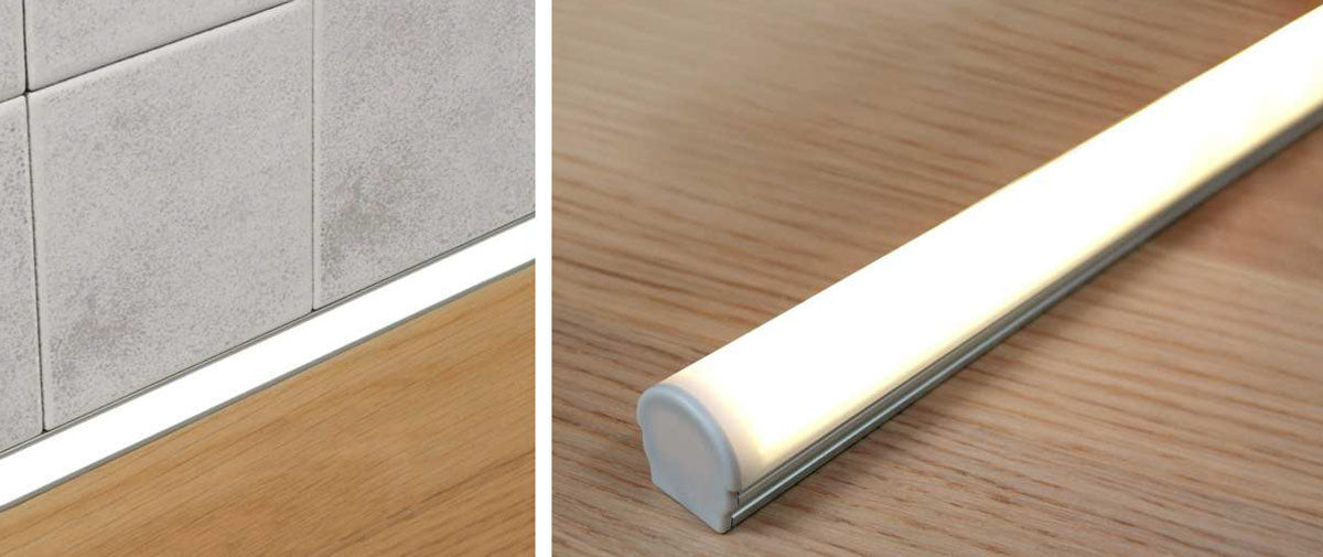 YLEIS12 LED-profiili uppo- ja pinta-asennukseen, tyylikäs valaistusratkaisu eri pinnoille.