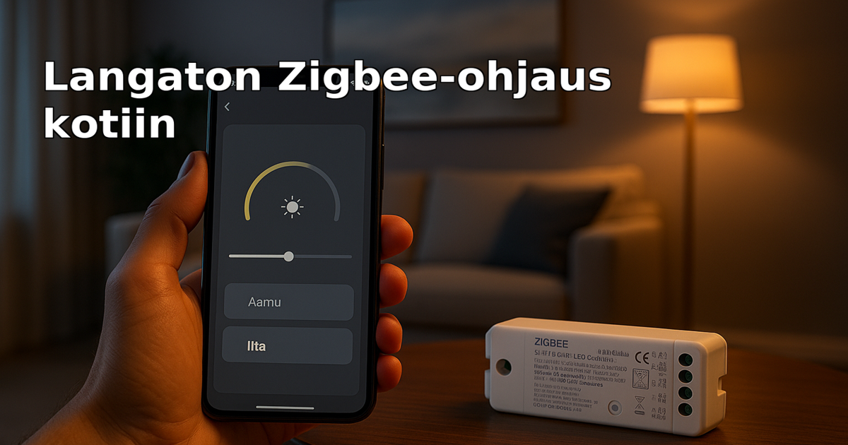 Langaton Zigbee-ohjaus LED-valoille älypuhelimella ja Zigbee-laitteella kodin valaistuksen säätämiseen.
