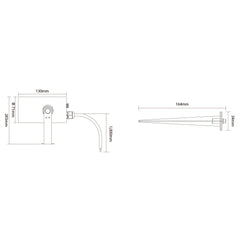12W RGB+CCT LED-puutarhavalaisin 1100lm IP66 FUTC11ZR - Zigbee + Smart LED 2.4G + DMX technical dimensions diagram