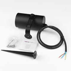 12W RGB+CCT LED-puutarhavalaisin 1100lm IP66 FUTC11ZR - Zigbee + Smart LED 2.4G + DMX components including bracket and wires.
