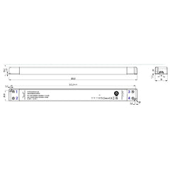 132W 12V LED-muuntaja SLIM, tekniset tiedot ja mitat
