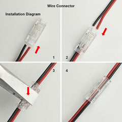 2-osainen helppo johtoliitin LED-valonauhoille max. 5A - Wire-X2 asennusdiagrammi