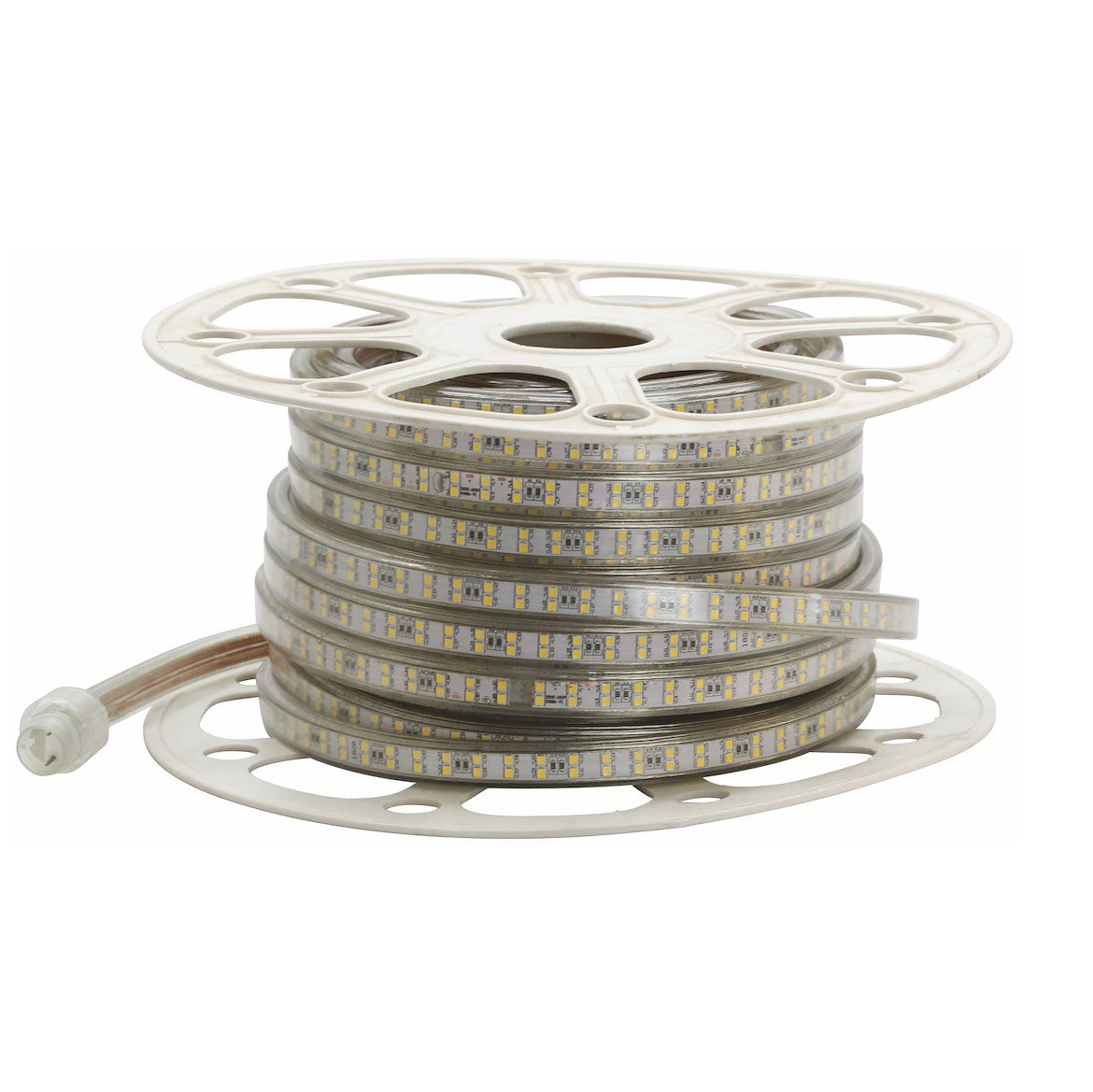 230V LED-nauha IP44 kelassa, sopii työmaavalaistukseen, 12W/m kirkas päivänvalo 6000K.