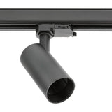 LIMA LED-valaisin 3-vaihekiskoon, musta (GU10 polttimolle) kiinnitettynä kiskoon.