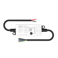 5in1 kosteudenkestävä LED-ohjain IP66 RGB+CCT, soveltuu 12-24V LED-nauhoille.