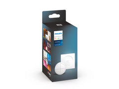 Philips Hue Tap Dial Switch packaging showcasing the wireless wall switch for controlling Hue lighting.