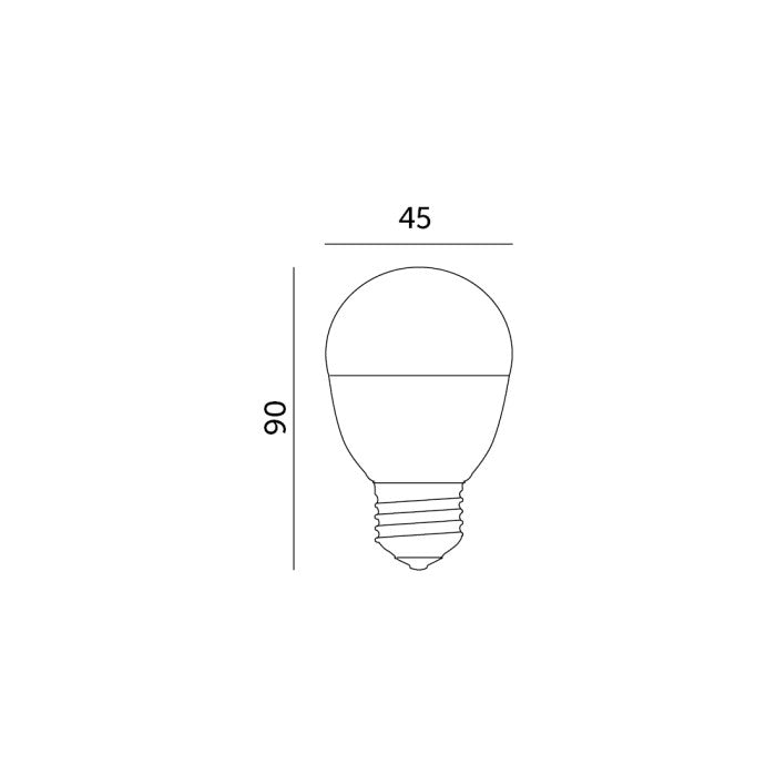 9W 4000K E27 LED-lamppu, mitat