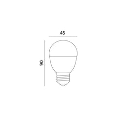 9W 4000K E27 LED-lamppu, mitat