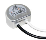 12V LED-muuntaja kattokuppiin, kompakti ja vesi- ja pölynkestävä, IP67, malli A1012Y.