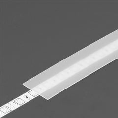Diffuusori A6 LED-profiili, liu'utettava kansi valkoisella suojalla LED-nauhan päälle.