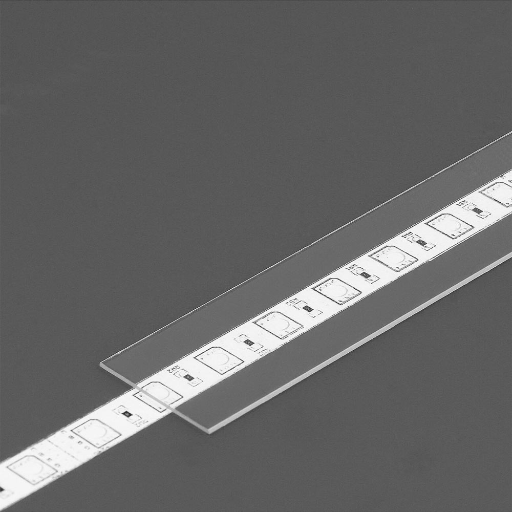 Diffuusori A6 LED-profiili, liu'utettava suora kansi, läpinäkyvä muovinauha 2m