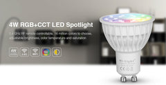 4W GU10 RGB LED-polttimo äly GU10 RGB LED-polttimo, himmennettävä, monivärinen, WiFi-ohjaus