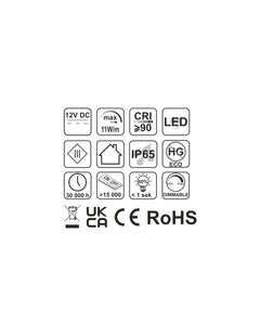 11W/m 12V COB LED-nauha, valaistuna