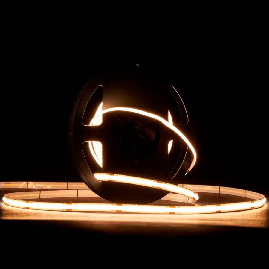 Pisteetön COB LED-valonauha 24V, 5m, valopötkö rullalla tasaisella valolla