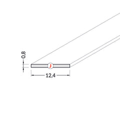 Diffuusori J, 2m liu'utettava kansi LED-profiilin diffuusori, mitat 12,4mm x 0,8mm.
