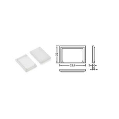 E9 diffuusorin neliön malliset päätypalat, muoviset, valkoiset päätypalat, mitat 33,4 x 22 mm.