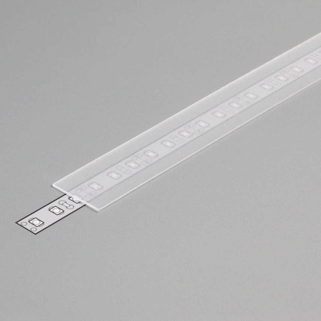 Diffuusori E, 2m liu'utettava kansi LED-profiiliin, läpinäkyvä muovinauha LED-profiiliin.
