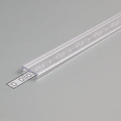 LED-profiilin diffuusori, 1m pituinen läpinäkyvä Click-kansi, sopii PINTA14 profiiliin.
