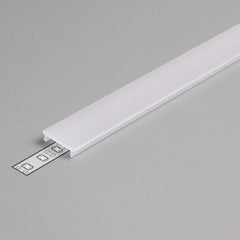 LED-profiilin diffuusori, 1m pituinen, painettava click-kansi läpinäkyvässä materiaalissa.