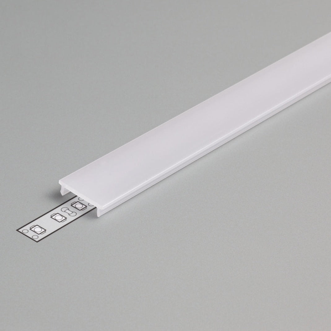 Diffuusori F, 20m kela painettavaa jämäkämpää Click-kantta LED-profiiliin, opaali väri.