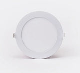 CCT-värilämpötilasäädettävä LED-paneeli 24V pyöreä muoto, halkaisija 120mm, valkoinen design.