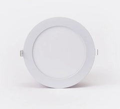 CCT-värilämpötilasäädettävä LED-paneeli 24V pyöreä muoto, halkaisija 120mm, valkoinen design.