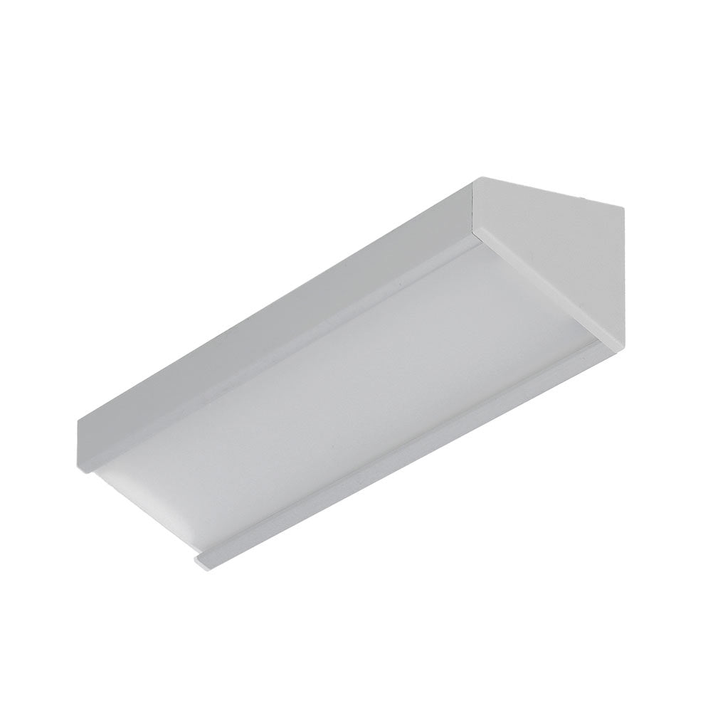 KULMA12 LED-profiili 2m valkoisessa väri asennettuna kulmaan, suunnattava valonlähde.