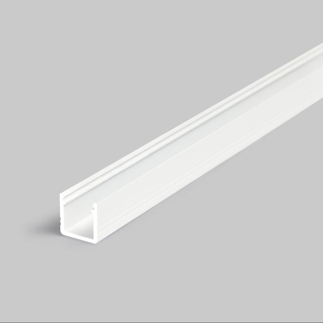 MINI10 LED-profiili 2m valkoinen alumiinilista LED-nauhoille, pinta-asennettava malli.