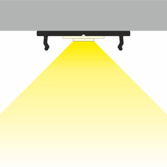 PERUS12 alumiinilista LED-nauhalle 2m asennuskuva LED-valon suuntaamisesta