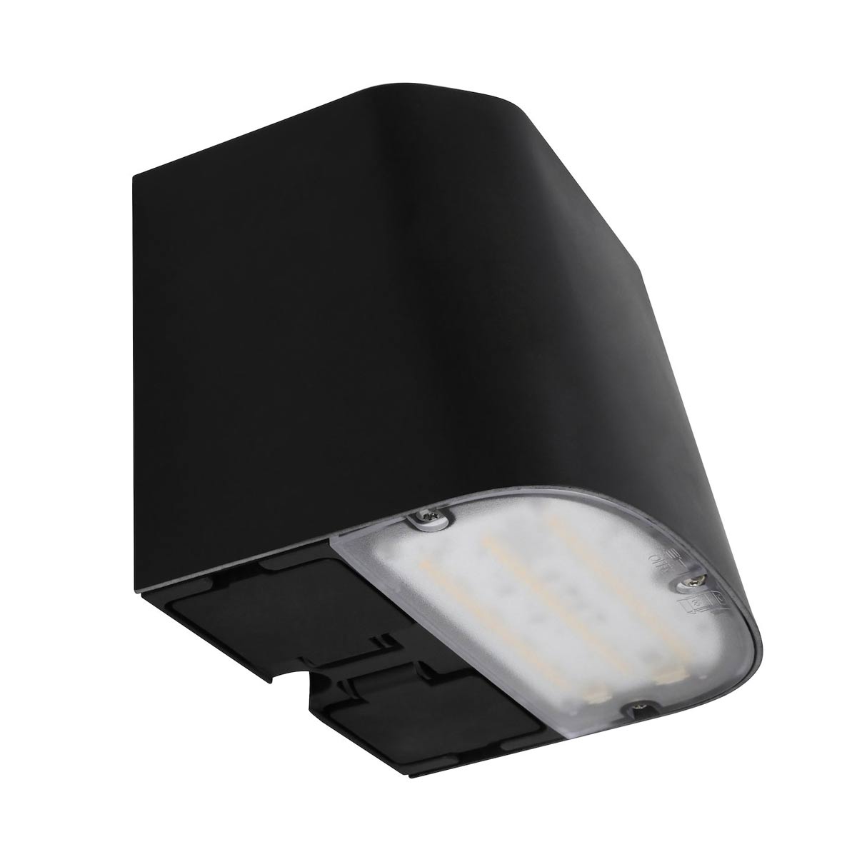LUMO 8W musta LED-seinävalaisin alas, tuotekuva